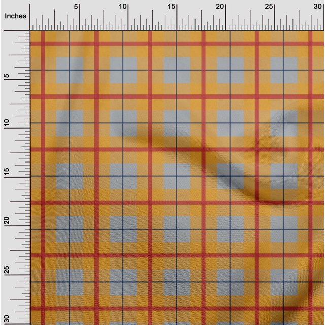 oneOone Polyester Lycra Maroon Fabric Madras Check Sewing Craft Projects Fabric Prints By Yard 56 Inch Wide
