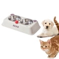 thumbnail image 2 of Stainless Steel Double Pet Bowl Dish Durable Easy Clean Feeding Station For Cats Dogs Meals Water Dining, 2 of 3
