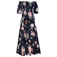 thumbnail image 3 of MesaSe Robes Bohèmes à Fleurs pour Femmes, Épaules Dénudées, Fluides, Ligne A, Plage, Fête, Robe Maxi, Robes de Retour à la Maison, 3 of 7