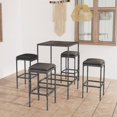 thumbnail image 1 of vidaXL 5 Piece Garden Bar Set with Cushions Poly Rattan Grey, 1 of 5