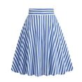 thumbnail image 3 of B91xZ Jupes Grande Taille pour Femmes Basique Extensible Évasée Décontractée Mini Jupe Patineuse, Bleu m, 3 of 5