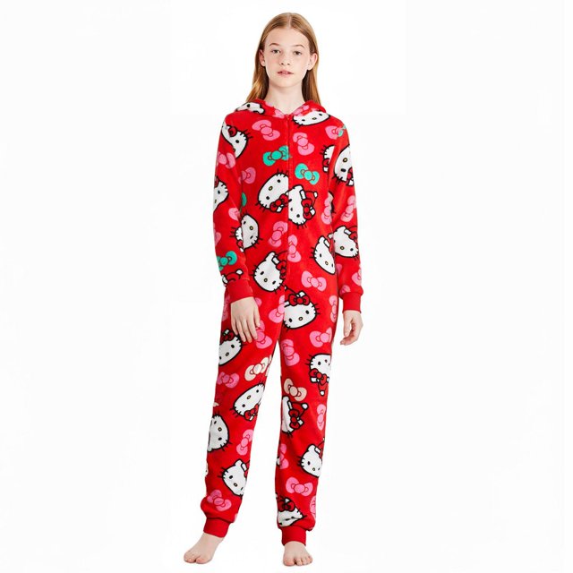 Grenouillère en peluche Hello Kitty pour filles