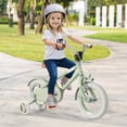 thumbnail image 2 of Costway 12" Kids Bike with Adjustable Saddle Handlebar Removable Training Wheels Handbrake Green, 2 of 10
