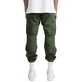 thumbnail image 3 of Men's Four Seasons Street G Style Sweatpants Leisure Sports Multi Pocket Work Pants Cargo Foot Mouth Cap Rope Cargo Pants Waist Lace Up Patchwork Ribbon Standard Woven Cargo Trousers, 3 of 6