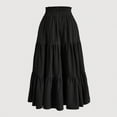 thumbnail image 4 of Besolor Maxi Skirts for Women 2025 Summer Elastic Waist Drawstring Ruffle Tiered a Line Flowy Beach Long Skirt, 4 of 4