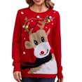 thumbnail image 1 of Dvkptbk Chandails de Noël pour Femmes Chandails de Noël pour Femmes Tricotés Col Rond Tricot Manches Longues Chandail Décontracté à Enfiler Haut Vêtements en Liquidation, 1 of 5