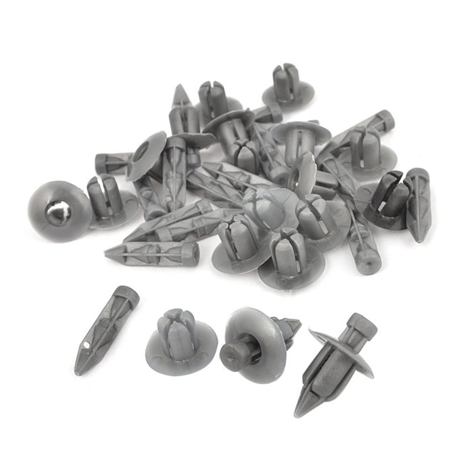 Unique Bargains 20 Pcs Rivets en Plastique Type Poussoir Clips d'Aile Gris pour Trou de 6.5mm