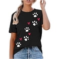 thumbnail image 1 of EQWLJWE Hauts d'Été pour Femmes Hauts pour Femmes Liquidation Femmes T-shirts à Col Rond Imprimés Mode Confortables Chemisiers Hauts pour Femme, 1 of 4