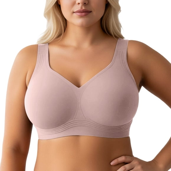 Supportive Wireless Full Coverage Bras for Everyday Comfort and Shape — Seamless Full Cup Uplift Full Support Wire-Free Bra for Plus Size All Seasons Everyday Wear