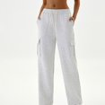 thumbnail image 2 of zbxnLI Womens Cargo Sweatpants Drawstring Elastic Waist Jogging Pants Athletic Running Pants Multi-pockets, 2 of 4
