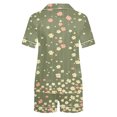 thumbnail image 3 of Jamicy Pyjama d'Halloween pour Femmes, Mode Décontractée, Imprimé, Haut à Manches Courtes avec Col à Revers et Short, Ample et Confortable, Ensemble de Pyjama pour la Maison, 3 of 4