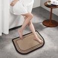 thumbnail image 2 of Half Bath Mat Fit Under Door Non Washable Bathroom Mat With Rubber Backing Absorbent Woven Half Round Shower Rug Flower Bath Rugs 17.72"x27.56"(13 Styles) Blanket Preppy 8 by 5 Rug Wool Throws Living, 2 of 4