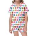 thumbnail image 2 of MIASHUI Girls Pajamas Set Flower Pattern Button-Down Sleepwear 2 Piece Nightwear,Light Pink,6-7 Years, 2 of 4