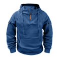 thumbnail image 2 of Lyrcatrment Mens Fleece Heavyweight Hoodies 1/4 Zip Drawstring Outdoor Sweatshirts with Multi Pockets, 2 of 7