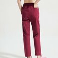 thumbnail image 3 of Yuyuzo Women Casual Pants Elastic Drawstring High Waisted Solid Color Slacks Straight Leg Bootcut Trousers, 3 of 5