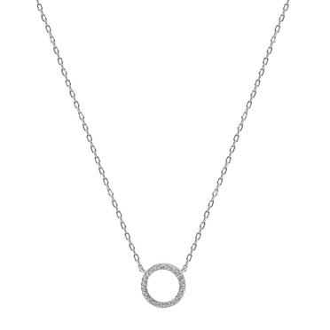 Luxury Designs Sterling Silver Cubic Zirconia Circle Pendant