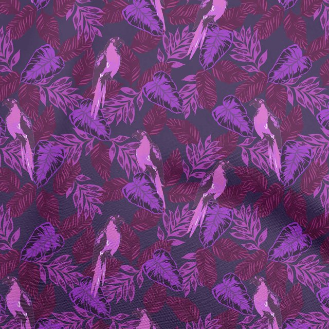 oneOone Tissu Polyester Spandex Prune Tropical & Oiseau Matériel de Robe Tissu Imprimé Tissu au Mètre 56 Pouces de Large