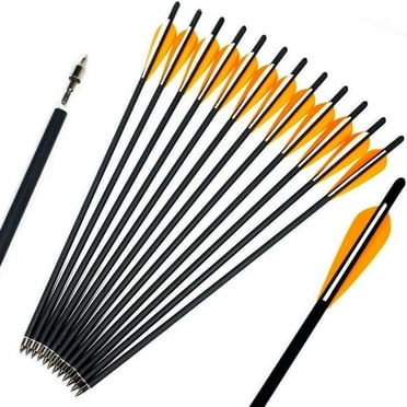 YOPTOP 12pcs 20” Carbon Shaft Bio Crossbow Bolts Arrows Screw-in Removable Arrowhead Moon Nocks for Archery Hunting,20"