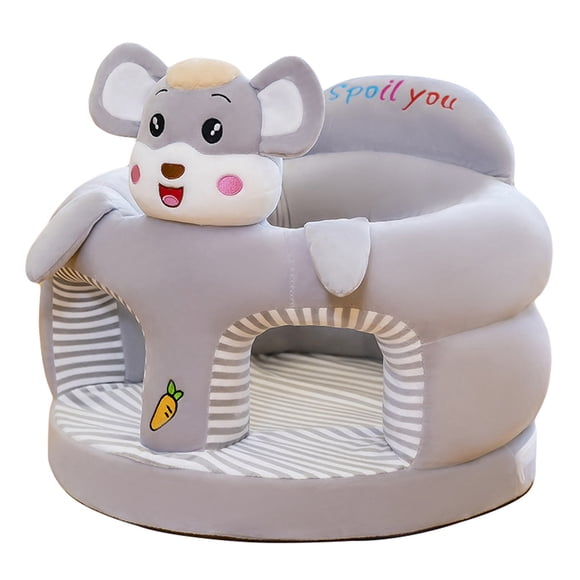 Faithtur Baby Sit up Chair Cartoon Animals Plush Toddler Sofa Chair Baby Support Floor Seat for Infant Learn to Sit