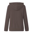 thumbnail image 3 of Timegard Chandails Molletonnés pour Femmes, Chandails à Capuchon à Cordon, Haut à Enfiler, Automne, Décontracté, Ample, Cardigan avec Poches, 3 of 4