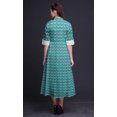 thumbnail image 3 of Bimba Robe Anarkali Ikat Turquoise Green2 pour Femmes, Kurti Imprimée Ethnique Indienne, Longue Kurta, Robe de Soirée, Moyen, 3 of 6