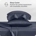 thumbnail image 3 of Bare Home Ultra-Soft Sheet Set - Premium 1800 Collection - Deep Pockets - 4-Pieces - Queen, Pinstripe - Midnight/White, 3 of 8