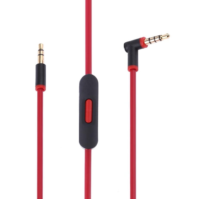 Replacement 3.5mm L Jack Audio Cable Cord Wire for Beats Solo HD Studio Pro,black red