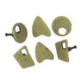 thumbnail image 1 of Set of 6 Antique Gold Finish Mid Century Modern Décor Atomic Shape Cast Iron Drawer Pull Cabinet Knobs - 2 Inches Long -Easy Installation - Timeless Elegance, 1 of 7