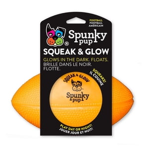 Squeak & Glow Football Dog Toy