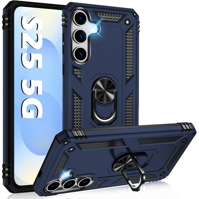 MYKOMI Heavy Duty Case for Samsung Galaxy S25/S24 Phone Case with Metal Ring Magnetic Kickstand, Military Grade Shockproof Rugged Protective Cover for Samsung S25 5G Cell Phone Cover Shell