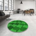 thumbnail image 4 of Ahgly Company Tapis d'Intérieur Lavables à la Machine, Carrés, Transitionnels, Verts, Tapis de Zone, 3 Pieds Carré, 4 of 7