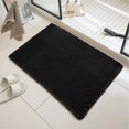 thumbnail image 1 of Waffle Bath Runner, Upgraded Waffle Runner Rug, Non Slip Washable Drying Boho Bathroom Bath Mat with Tassels for Hallway Shower Entry Farmhouse Home Decor, Double-Sided Use (Black, 24*36in), 1 of 8