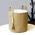 thumbnail image 4 of Baohd Panier de Rangement Tissé Serré et Corde de Coton Panier de Rangement Tissé Pratique et Solution de Rangement Panier en Fil Blanc G, 4 of 6