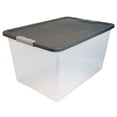 thumbnail image 2 of HOMZ Bac de Rangement Empilable en Plastique Transparent de 64 Pintes avec Couvercle, Lot de 2, Gris, 2 of 8