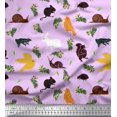 thumbnail image 1 of Soimoi Cotton Jersey Fabric Bird,Squirrel & Rabbit Animal Fabric Prints by Yard 58 Inch Wide, 1 of 3