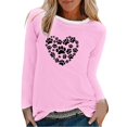 thumbnail image 1 of XZNGL Womens Casual Bears Paw Love Pattern Long Sleeve Pullover Tupper Garment, 1 of 2