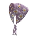 thumbnail image 1 of Hand Crocheted Hook Flower Hollowed Out Triangular Scarf Sweet And Cute Tie Hair Turban Hat, 1 of 1