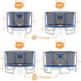 thumbnail image 2 of KOFUN 1000LBS 10FT Trampoline for Kids and Adults Outdoor Backyard Trampoline with Safety Enclosure Net, Removable Basketball Hoop, Ladder, Light, 2 Balls, Blue, 2 of 7