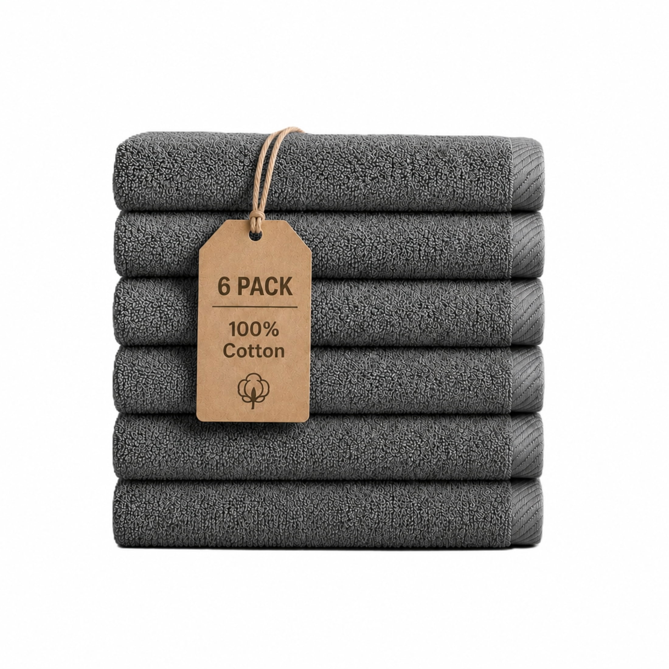 Swift Home 2 Pack Bath Towel Set – 100% Cotton, Luxuriously Soft, Highly Absorbent, Quick Dry, Grey
