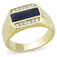 thumbnail image 1 of Bague Homme en Acier Inoxydable IP Doré avec AAA Grade CZ en Clair - Taille 12, 1 of 1