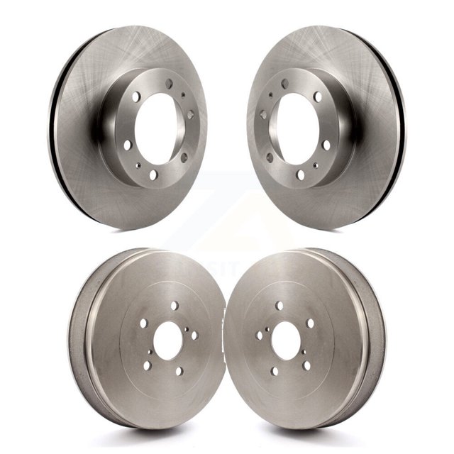 CMX Front Rear Disc Brake Rotors Drums Kit for Car 2015 Toyota Tacoma RWD with 6 Lug Wheels K8-102109
