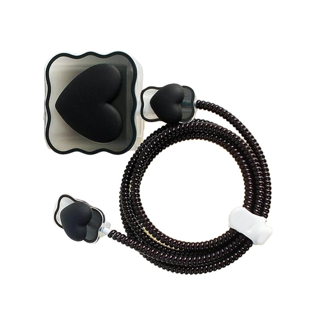 Housse de Protection pour Câble de Chargeurs, Protecteur pour Mobile, Noir