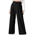 thumbnail image 1 of Timegard Wide Leg Pants for Women Elastic High Waist Ruched Fall Office Casual Loose Pants with Pockets, 1 of 6