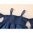 thumbnail image 4 of Baby Girls Romper Off Shoulder Long Sleeve Patchwork Casual Dress, 4 of 8