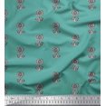 thumbnail image 1 of Soimoi Rayon Fabric Floral Block Printed Fabric 1 Yard 56 Inch Wide, 1 of 3