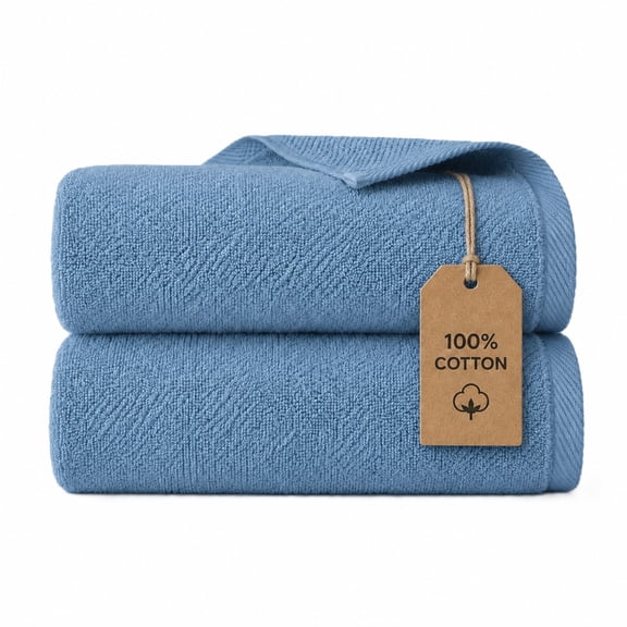 Swift Home 2 Pack Bath Towel Set – 100% Cotton, Luxuriously Soft, Highly Absorbent, Quick Dry, Aqua