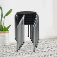 thumbnail image 4 of Gymax Set of 6 Portable Plastic Stack Stools Backless Classroom Seating Black and Gray, 4 of 10