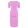 thumbnail image 4 of Ovzne Robes pour Femmes Robe d'Été Femme à la Mode Imprimée Plissée Jupe de Maternité à Manches Courtes Col Rond Robe Mi-Mollet Robe de Vacances à Manches Courtes Imprimée Liquidation, 4 of 6
