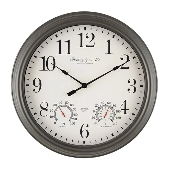 Horloge murale traditionnelle en quartz 15,5" pour intérieur et extérieur HOMETRENDS