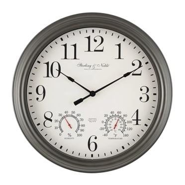 HOMETRENDS 15.5" Quartz Traditional Indoor, Outdoor Wall Clock